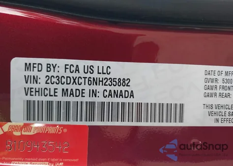 2022 Dodge Charger R/T z USA, uszkodzony, nr VIN 2C3CDXCT6NH235882